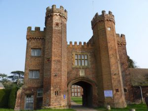 The facade of Lullingstone Castle and twin towers